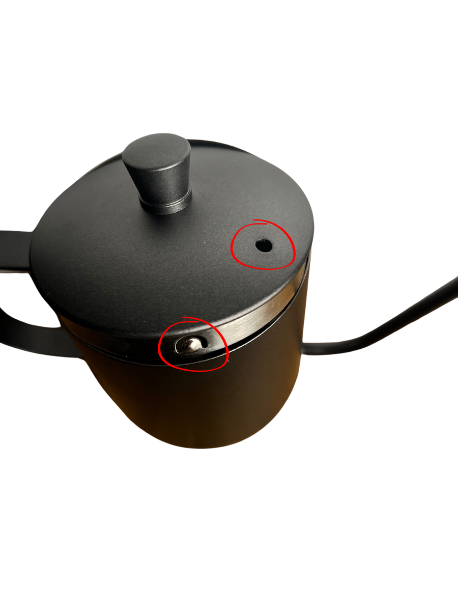Black Stainless Steel Goose neck Pot With Lid 600ml