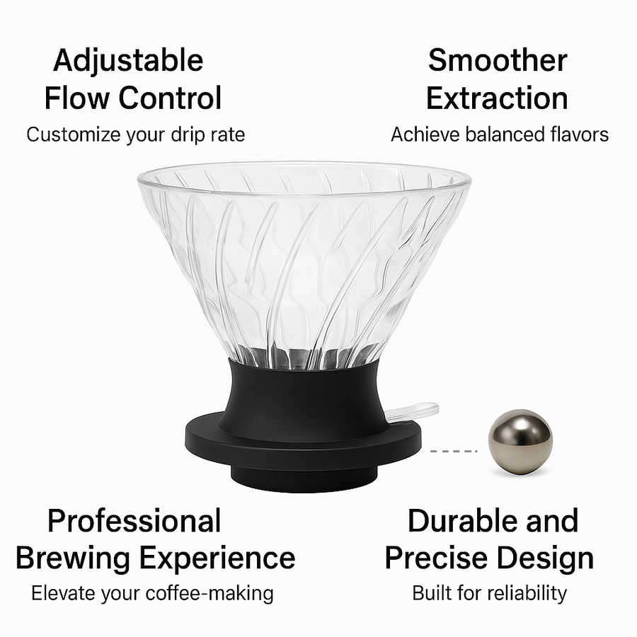 Black V60 Glass Pour Over Set