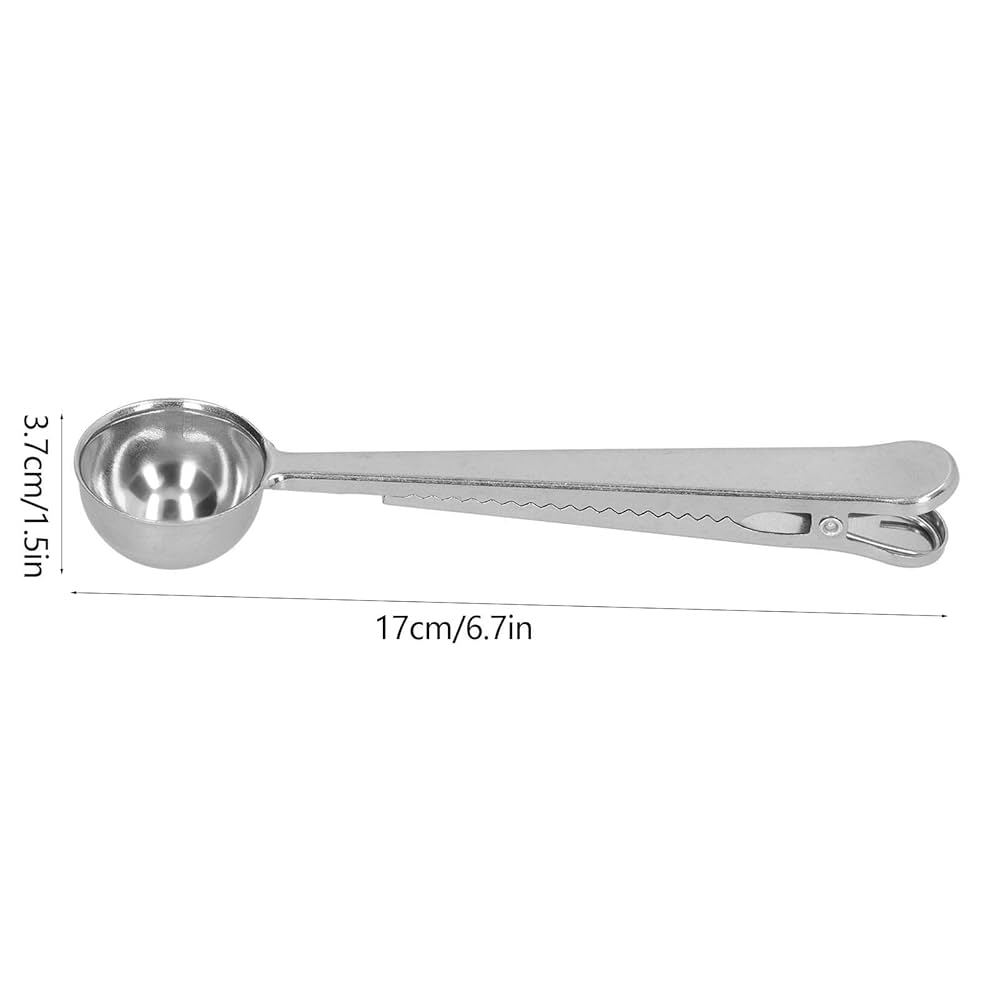 Premium Stainless Steel Dual-Function Coffee Scoop & Bag Clip – 2-in-1 Measuring Spoon