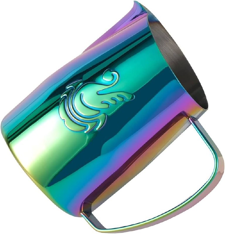 MHW-3BOMBER Stainless Steel Milk Frothing Pitcher – Professional Latte Art Pitcher – Gold & Rainbow