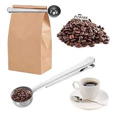 Premium Stainless Steel Dual-Function Coffee Scoop & Bag Clip – 2-in-1 Measuring Spoon