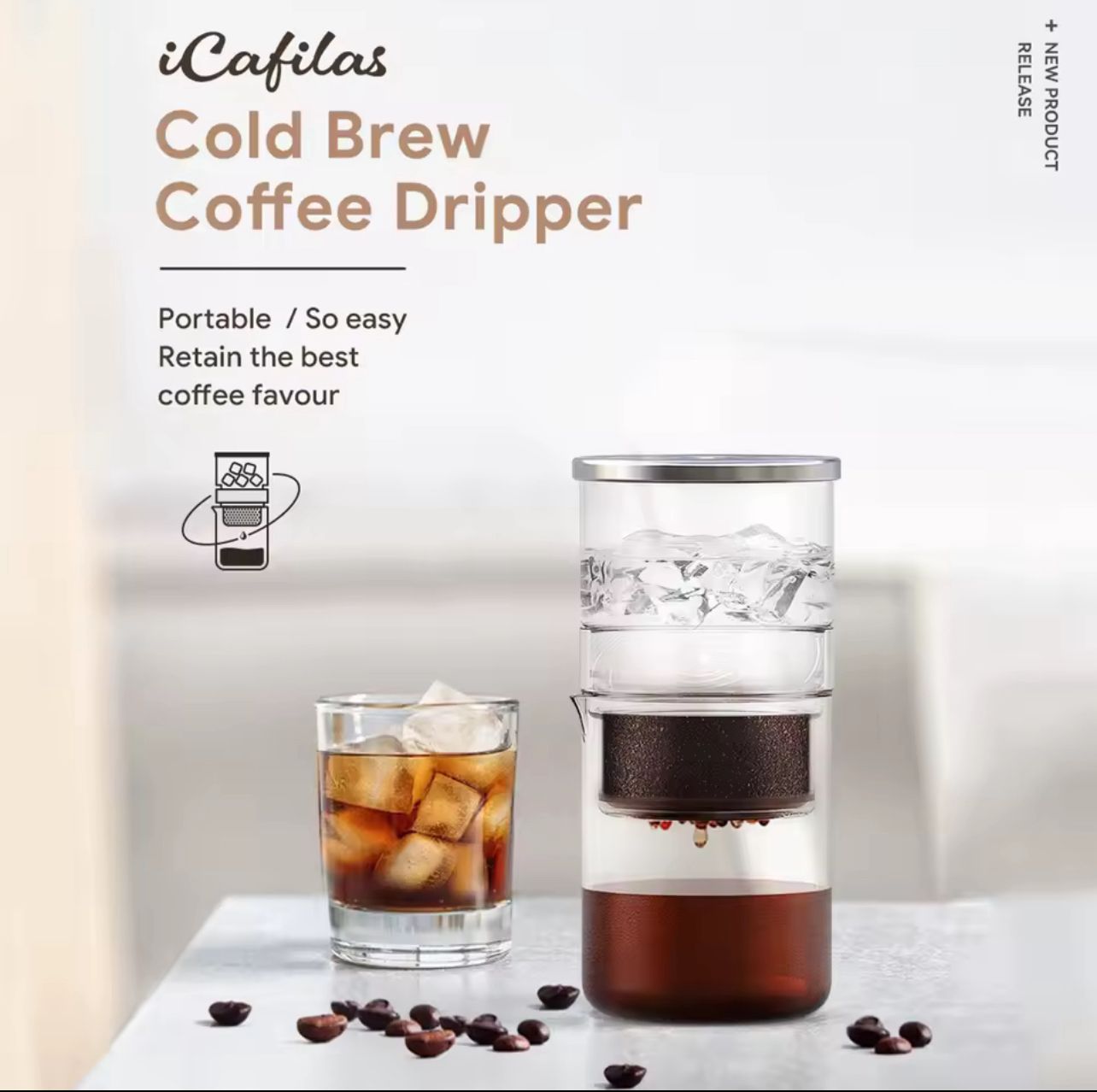 BrewDrop™ – Cold Brew Coffee Dripper | قطّارة قهوة باردة برو دروب