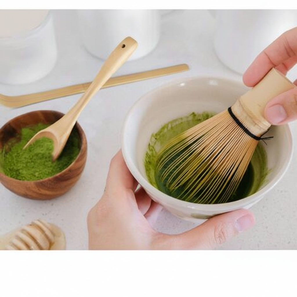 Handmade Bamboo Matcha Whisk Set - Traditional Chasen, Scoop & Spoon