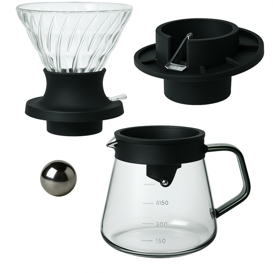 Black V60 Glass Pour Over Set