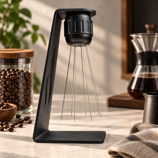 Coffee Distribution Needle Tool with Stand
