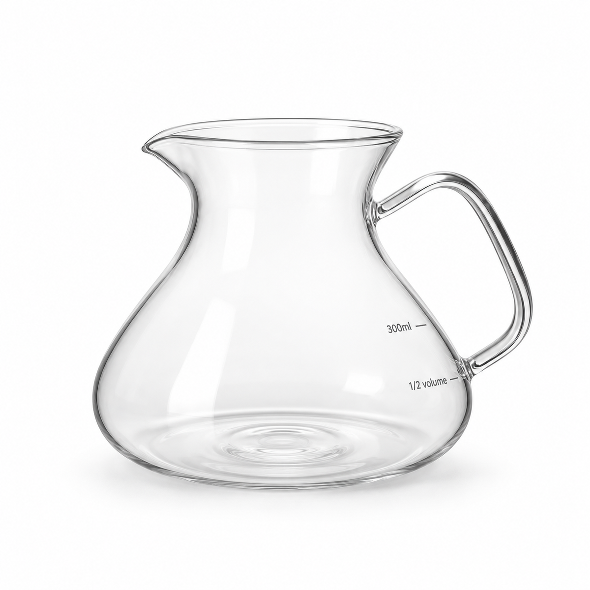 Glass Coffee Server – 300ml Pour Over Coffee Pitcher with Measurement Scale