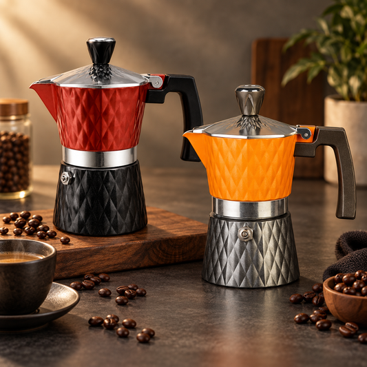 Moka Pot Diamond Design