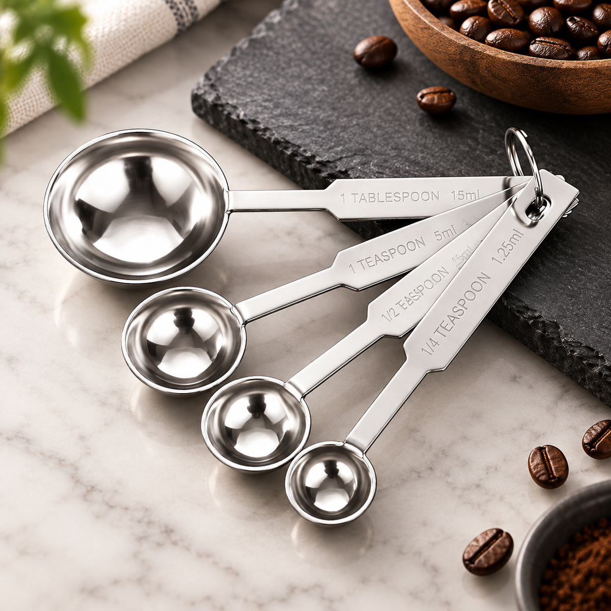 Stainless Steel Measuring Spoon Set – 4 Pieces