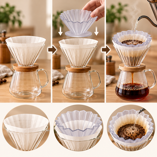 Clear Pour Over Coffee Dripper – Fluted Coffee Filter Holder