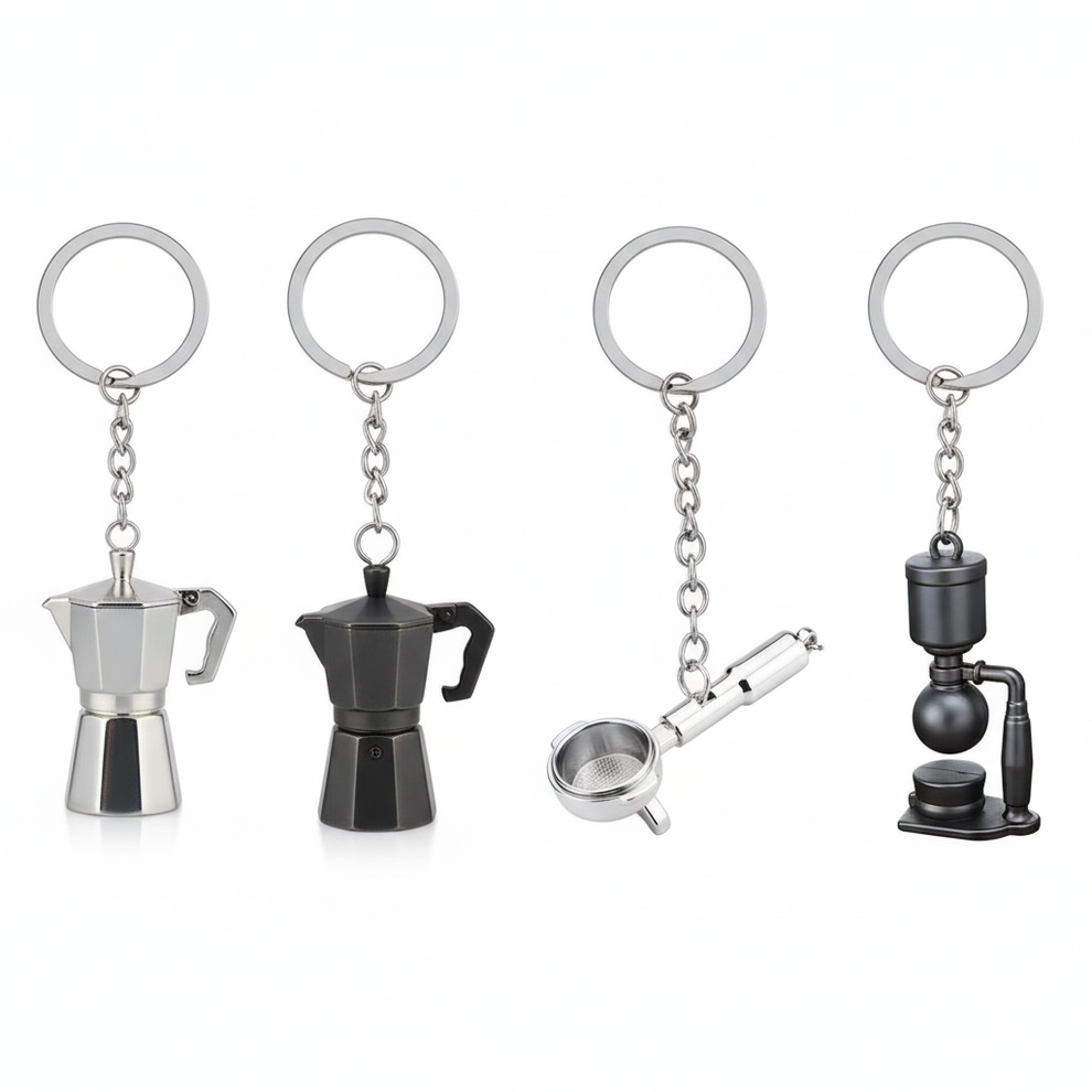 Ultimate Coffee Lover's Mini Keychain Collection - Portafilter, Moka P ...