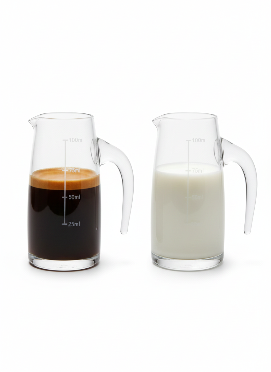 Professional Glass Measuring - 100ml Graduated Milk & Coffee Server