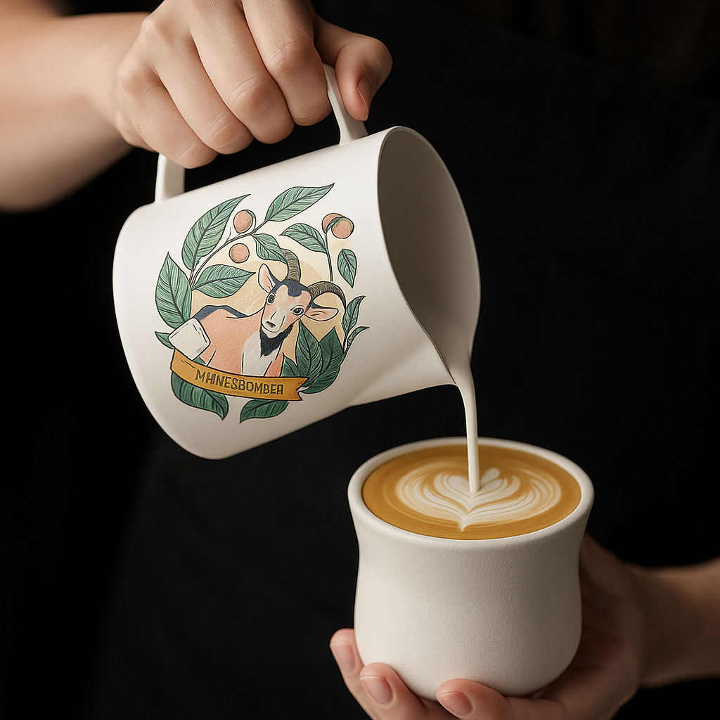 MHW-3BOMBER White Goat Edition Milk Frothing Pitcher 500/600ml – إبريق تبخير الحليب إصدار الغزال الأبيض MHW-3BOMBER