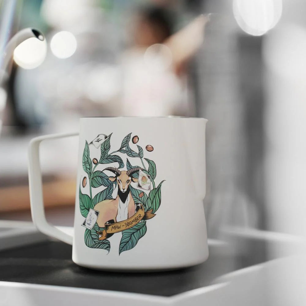 MHW-3BOMBER White Goat Edition Milk Frothing Pitcher 500/600ml – إبريق تبخير الحليب إصدار الغزال الأبيض MHW-3BOMBER