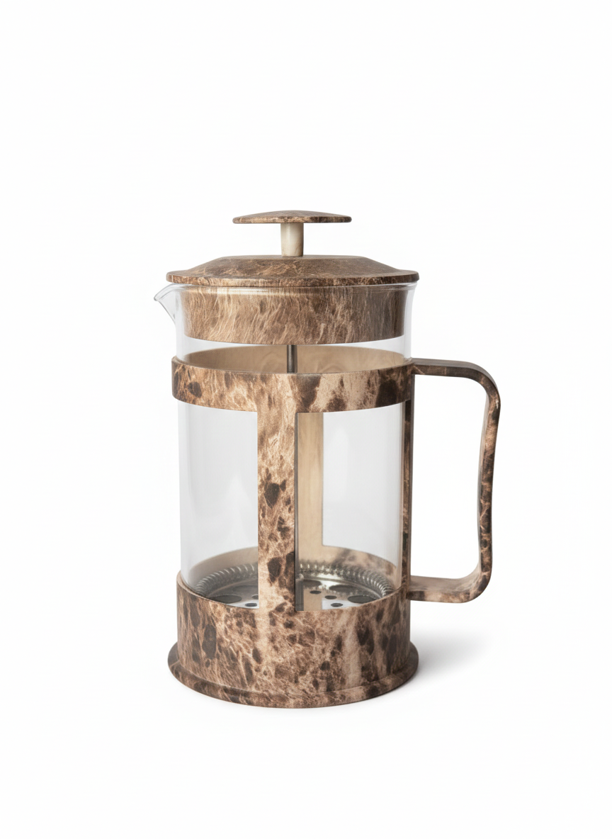 Modern Wood-Grain French Press - Heat Resistant Glass Coffee Maker 800ml