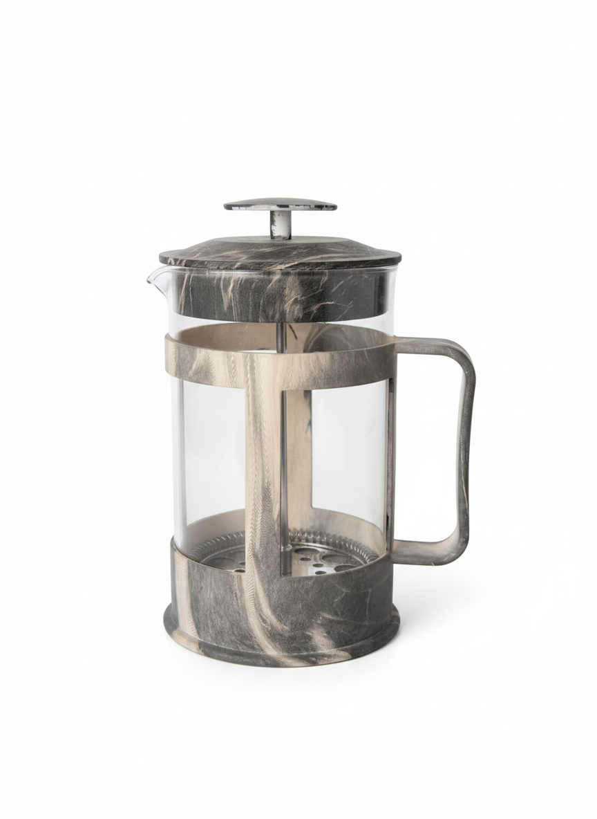 Modern Wood-Grain French Press - Heat Resistant Glass Coffee Maker 800ml