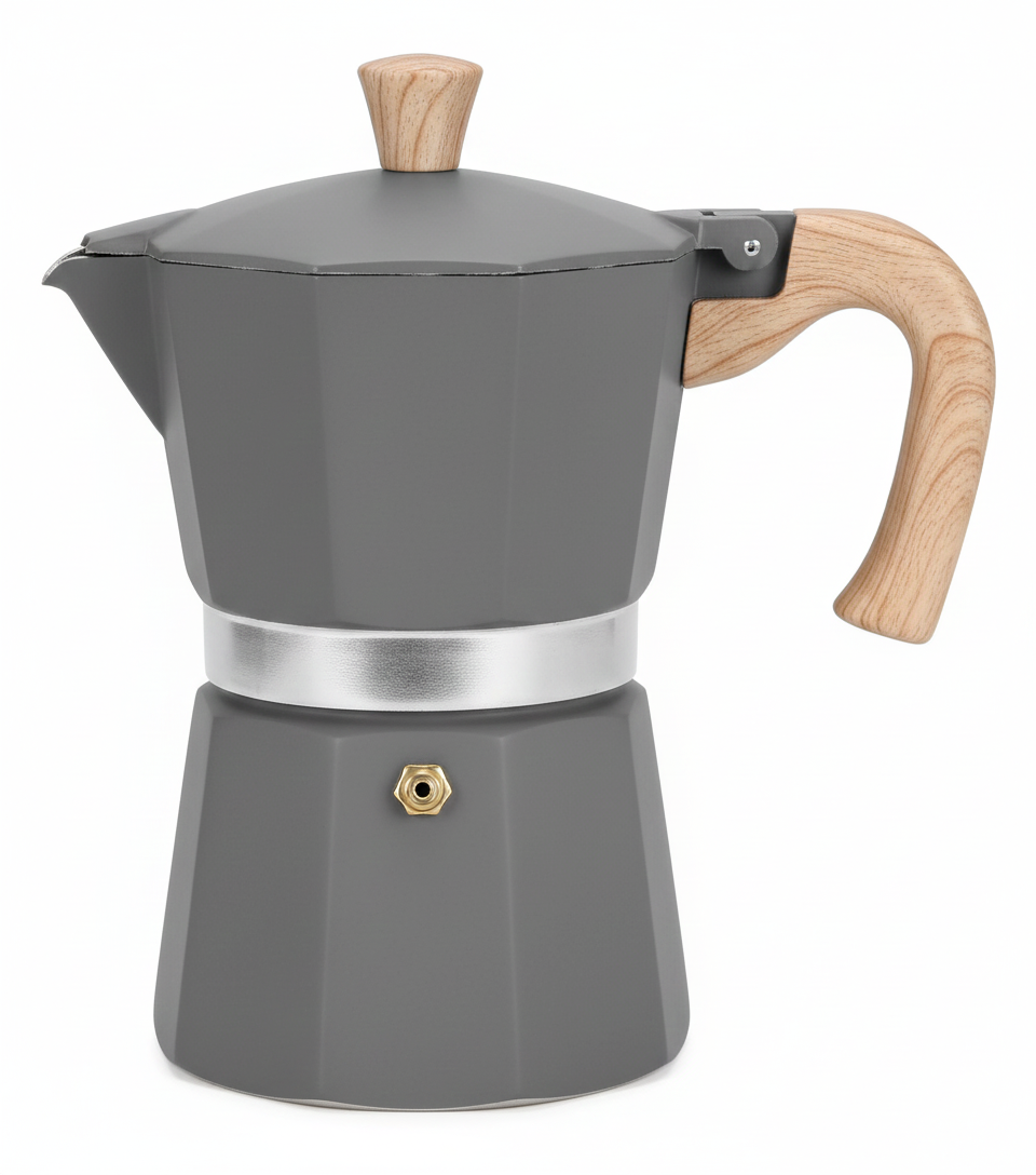 Moka pot espresso wooden handle