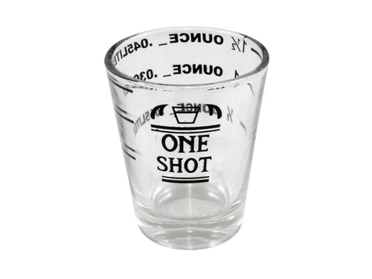 "Espresso Shot Glass – Single Shot Measuring Cup with Printed Scale"