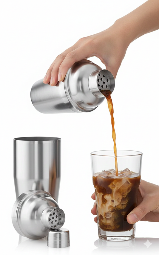 Professional Stainless Steel Cocktail Shaker -  Handheld Drink Mixer