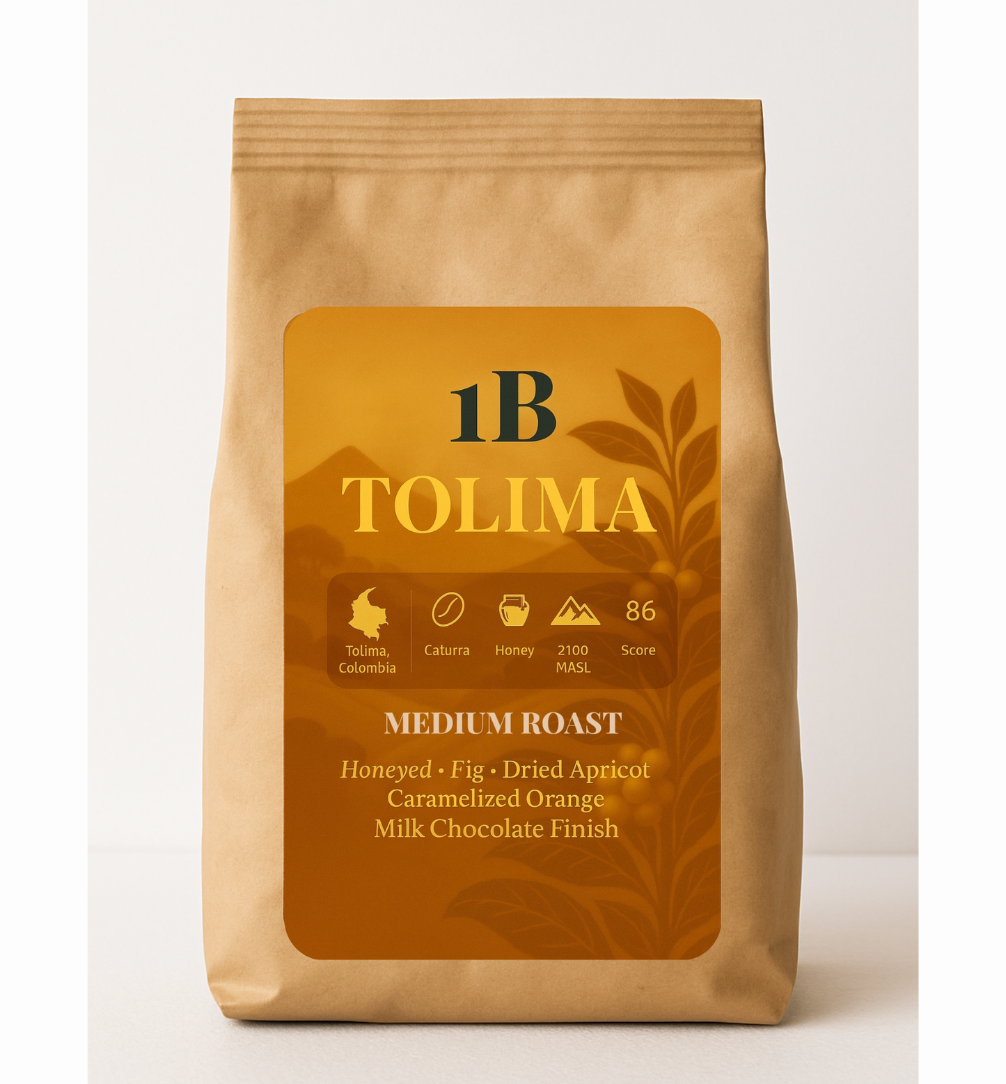 Tolima Colombia – Medium Roast Specialty Coffee – Honey Processed – 1B - قهوة توليما الكولومبية المختصة