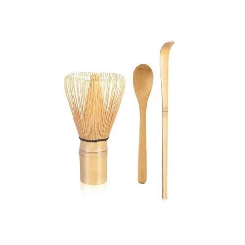 Handmade Bamboo Matcha Whisk Set - Traditional Chasen, Scoop & Spoon